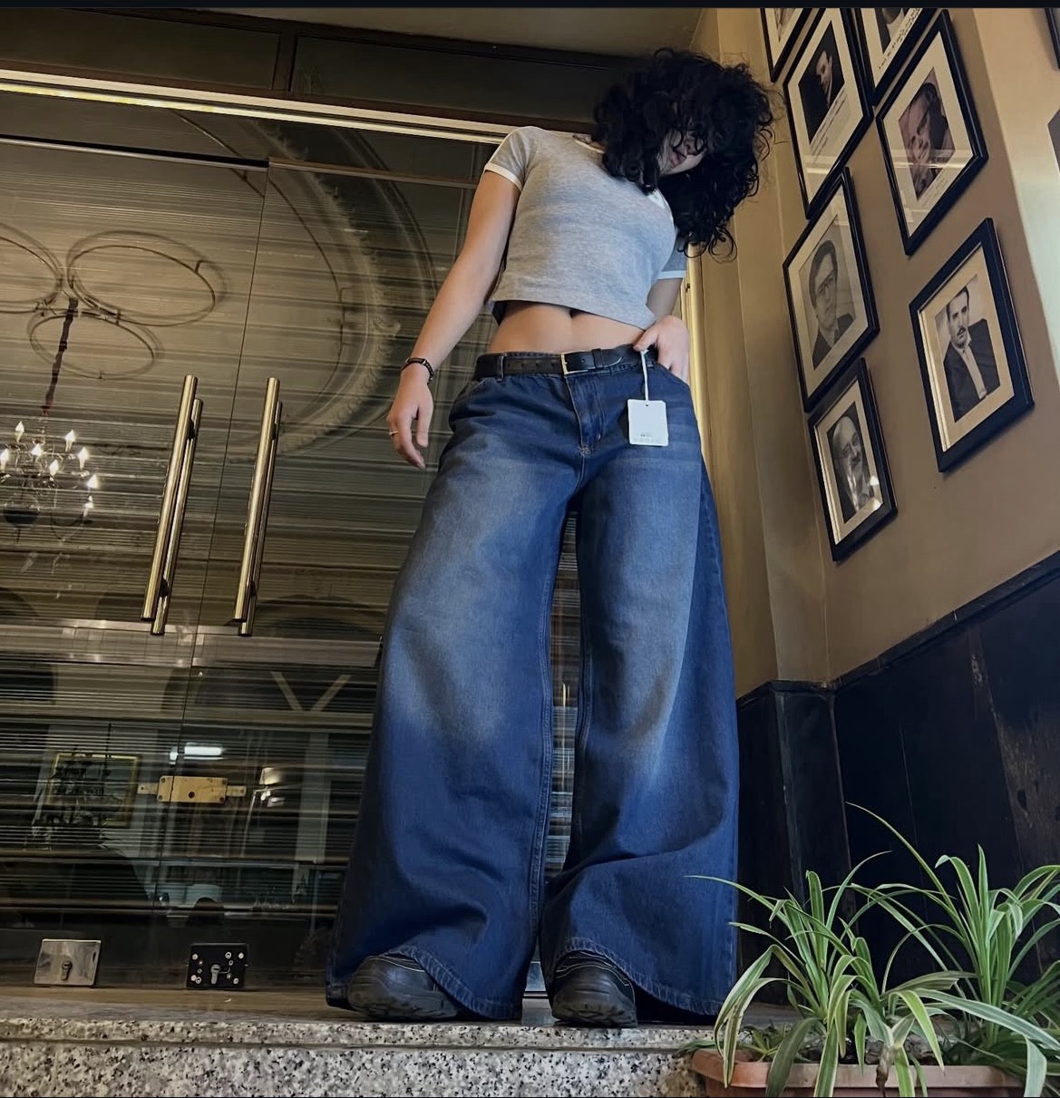 Blue vert wide leg ultra baggy